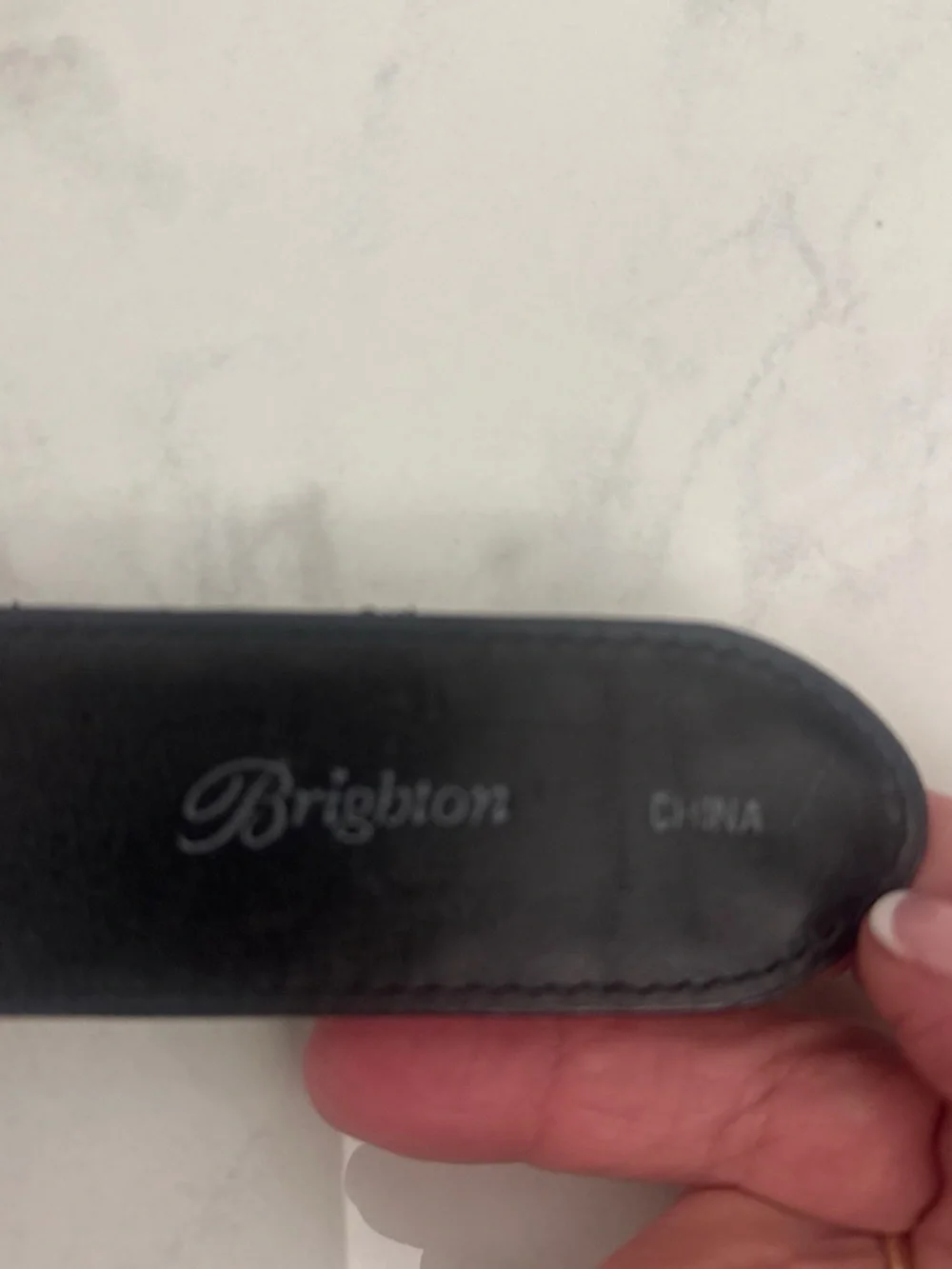 Brighton Black Leather Belt with Silver Filigree Oval Buckle